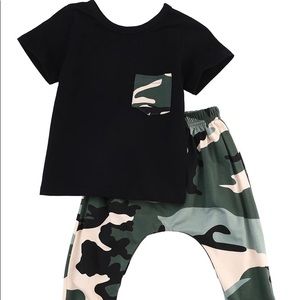 Baby Boy Toddler Boy Camouflage Setup - Black
